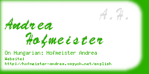 andrea hofmeister business card